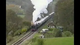 9F 92220 'Evening Star' at Stogumber on the West Somerset Railway in 1989