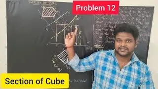 PROBLEM 12 ON SECTION OF CUBE | SECTION OF SOLIDS | UNIT IV | ENGINEERING GRAPHICS | ENGLISH
