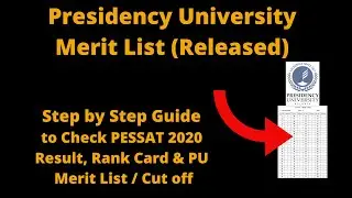 Presidency University Merit List (Released) - How to Check PU 2020 Merit, Result, Rank Card &Cut off