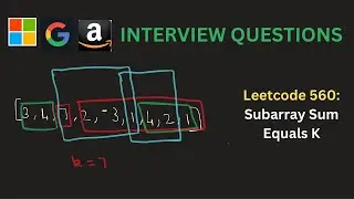 560. Subarray Sum Equals K | HashMap | O(n) | DSA Course | C++ | FAANG Interview Questions.