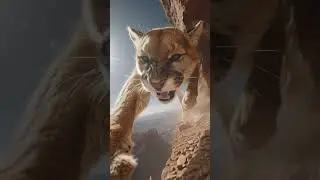 POV | Puma Wildlife Moment | Would YOU Look Down? #shorts #survival #wildlife