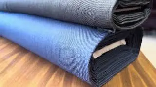 Vintage blue and grey Birdseye suit fabric