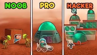 Minecraft - MARS BASE CHALLENGE! (NOOB vs PRO vs HACKER)