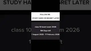 Boards Countdown 2026 -194 DAYS LEFT #boards #countdown #10thboards #examination #reels #viral