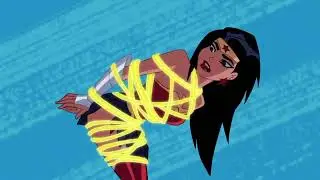 Wonder Woman tied by Lasso of Truth 