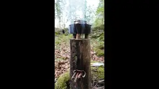 Wood ROCKET stove from DRY stump in 60 seconds!  -  Silky BigBoy 2000 + Scotch Eyed Auger