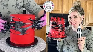 How to make BLACK MARSHMALLOW SPIDER WEBS for your CAKE!! Does it work?!!