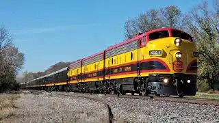 Kansas City Southern Railway's Streamliner Southern Belle on Roodhouse Sub @ Hillview IL 10/26/22