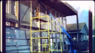 Glazing Operations by the EZ Rig Crane | 805-890-9754