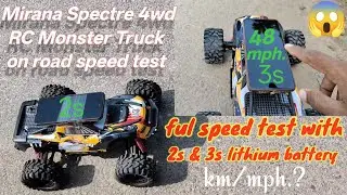 diy rc car speed test | mirana rc truck speed test at 2s & 3s battery | electric rc truck speed test