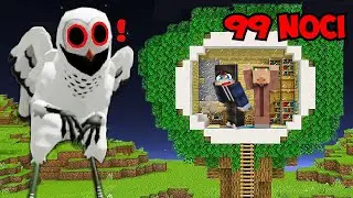 Krijemo se u Tajnoj Kuću Na Drvetu Od Belog Čudovišta Sove 99 Dana u Minecraftu