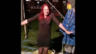 Woman gets gunged in dress and fishnet tights for charity
