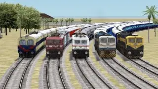 FIVE LINE BRANCHED RAILROAD CROSSING/ IN BUMPY FORKED TRACKS /BeamNG.Drive/ Train Simulator 2022