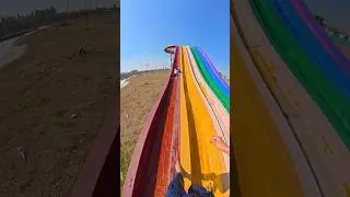 bella ciao playground parkour running on waterslide pov