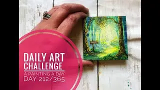 Daily Art Challenge 212/365 | Fantasy Forest Fairy Path Cottagecore | Acrylic Painting Timelapse
