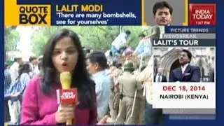 NSUI Workers Protest Against Sushma Swaraj