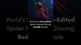 world first gene _edited spider produces. glowing red silk thread