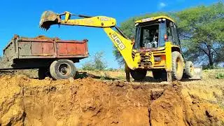 🔥 JCB 3DX Field Making Work 🚜 | 4 Mahindra Tractors Power Action | Jcb 3dx tractor video 