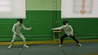 Max's first time at Blade Runner Fencing's open fencing session in slow motion