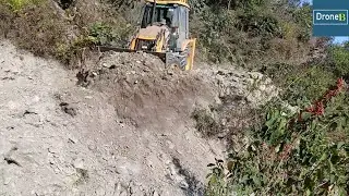Dust Cover JCB Backhoe Loader-Hilly Narrow  Dusty Road Grading