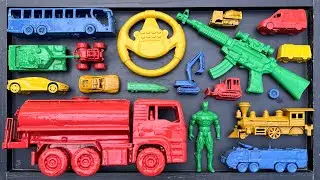 Membersihkan Mainan Mobil Balap,Kereta Api, Bus Telolet, Truk Molen, Tank Baja, Beko Excavator.