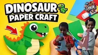 டைனோசர் பேப்பர் கிராஃப்ட் | குழந்தைகளுக்கான எளிய காகித கைவினை | Dira Dinesh