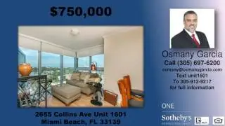 MIRASOL CONDO Miami Beach 33140 Condominium for sale with beach access.