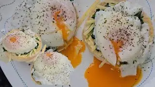 Easy Poached Eggs With Spinach On The Muffins : poached eggs by ShafiqKaKitchen