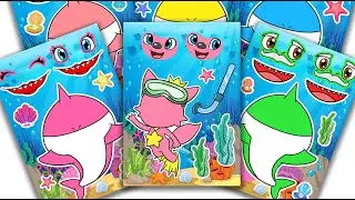 Peel & Play💞Incredibox Sprunki Sticker Book - Baby Shark, PinkFong