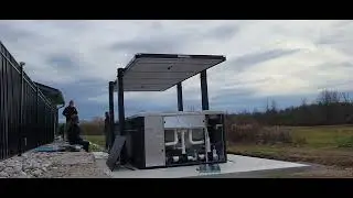 Covana electric lift swim spa cover in operation. #swimspa