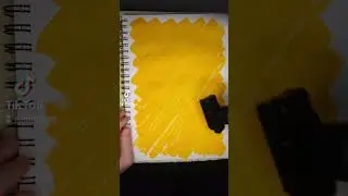 #Abstract #markers #art: yellow background, black rectangles, red and silver accents. A #lemon 🍋