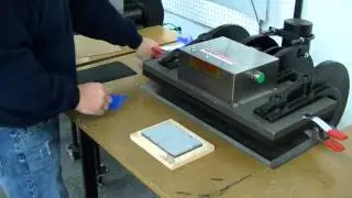 Tippmann Clicker Press steel rule die cutting press cutting vinyl using a .937 steel rule die