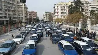 ⛔️ 24ΩΡΗ ΑΠΕΡΓΙΑ ΤΑΞΙ ⛔️ Τα ταξί της Θεσσαλονίκης στο Υπουργείο Μακεδονίας και Θράκης