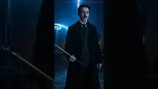 Nikola Tesla standing in a dark lab #scientist #physics #science