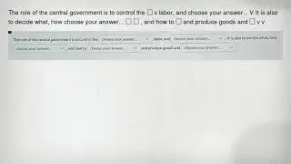 The role of the central government is to control the square v labor, and choose your answer... V It