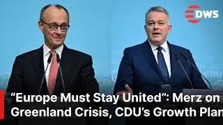 FULL PRESSER: Merz Warns Greenland Tensions, Trade Wars Threaten Europe, CDU's 2026 Plan | AC1E