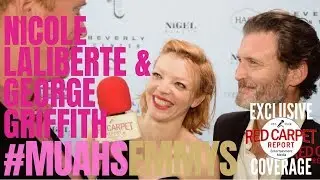 Nicole LaLiberte & George Griffith #TwinPeaks interviewed at #MUAHSEmmys Reception for #EmmyNominees