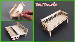 How To Make A Pull Out Sofa Bed From Popsicle Stick -  Miniature Sofa Bed
