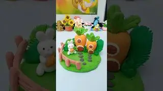 Carrot House 🥕🐇 | Cute Bunny Clay Art DIY#youtubeshorts #diy #craft