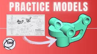 2D Drawing to 3D CAD - PRACTICE MODEL- Exercises for Onshape, SolidWorks - LATCH HINGE