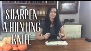 EASY SHARPEN HUNTING KNIFE - With a Honing Stone - Sharpening Stone