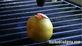 Halloween Orange Laser Etched into a Glowing Mini Pumpkin