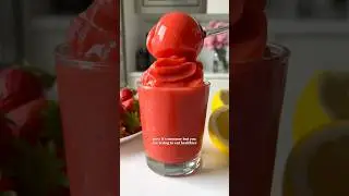 Day 9 of 15 Days Ice Cream & Sorbet Recipes: Strawberry Sorbet🍓 #healthydessert #sorbet #recipe