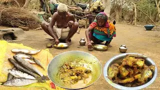 Very Poor family cooking FISH Curry and eating &para;How to fish curry recipe &para;Rural cooking