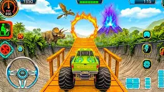 Monster Truck Destruction Gameplay &ndash; Grave Digger Stunts on Impossible Mega Ramp