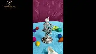 925 Silver Krishna in Standing Posture with Flute 3D Idol  3.7 CM x 8 CM 49.070 Grams