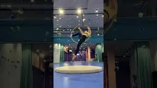 Flying glass 🍸 for the weekend. Really cool transition on aerial hoop.