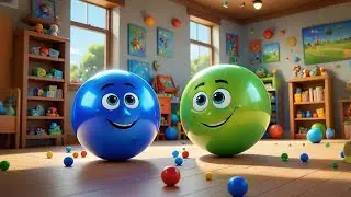 Four Bouncy Balls Learn Their Sizes | Size Comparison Song for Kids | Songs and Preschool Rhymes