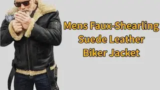 Men's Faux-Shearling Suede Leather Biker Jacket | PoisonStreetWear.com