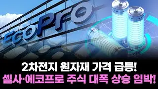 2차전지 원자재 가격 급등! 셀사·에코프로 주식 대폭 상승 임박!